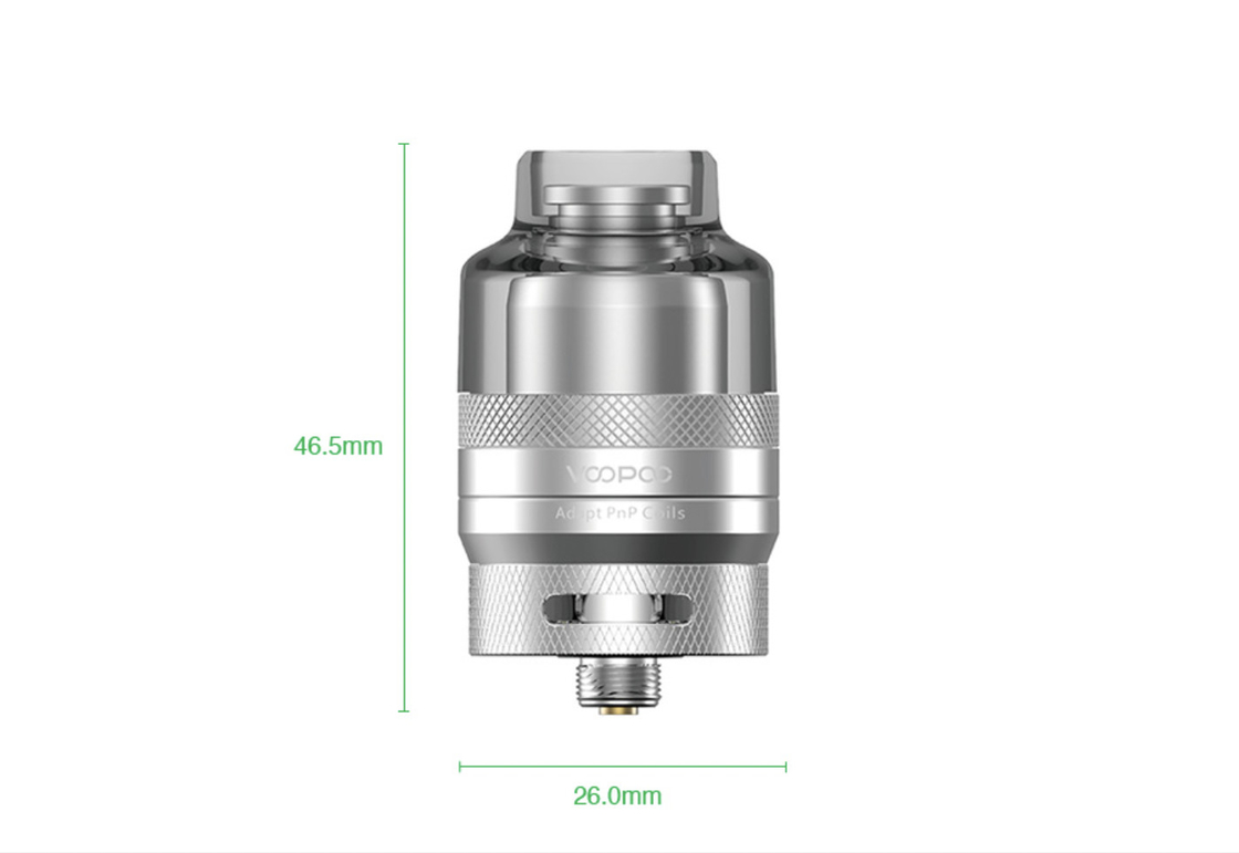 26 x 46,5 mm Voopoo Rta Pod Tank 2 ml 510 Gwint Pnp Wymiana zbiorników