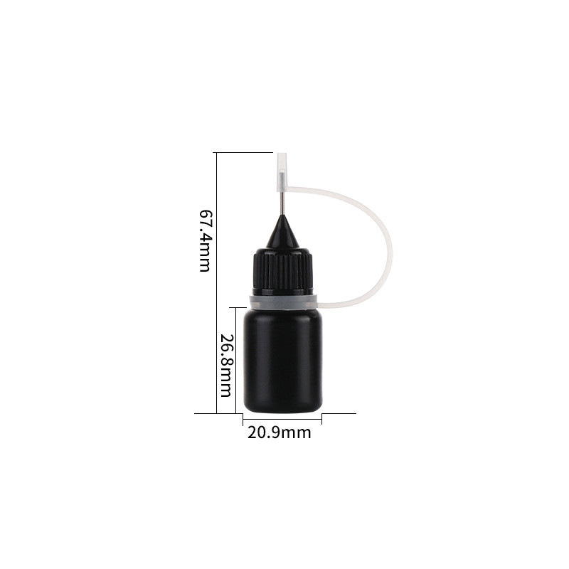 Czarna końcówka igły PE Pusta butelka do soku Vape Ejuice Odporny na światło pierścień silikonowy
