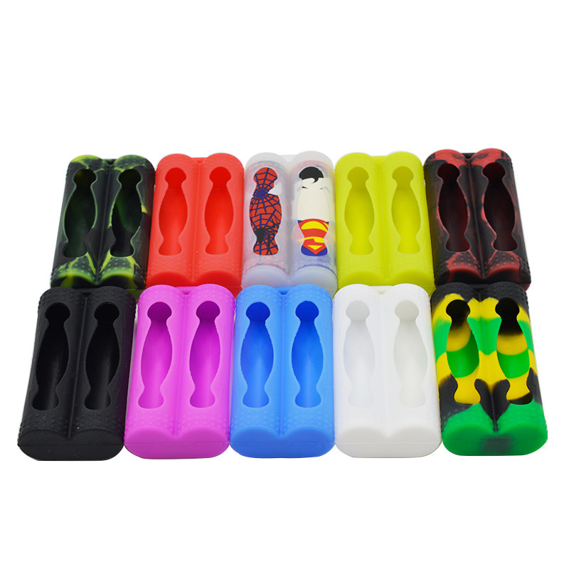 Dwie pokrywy baterii Ochronna obudowa E Liquid Vape Pod Kolorowa bateria silikonowa 18650