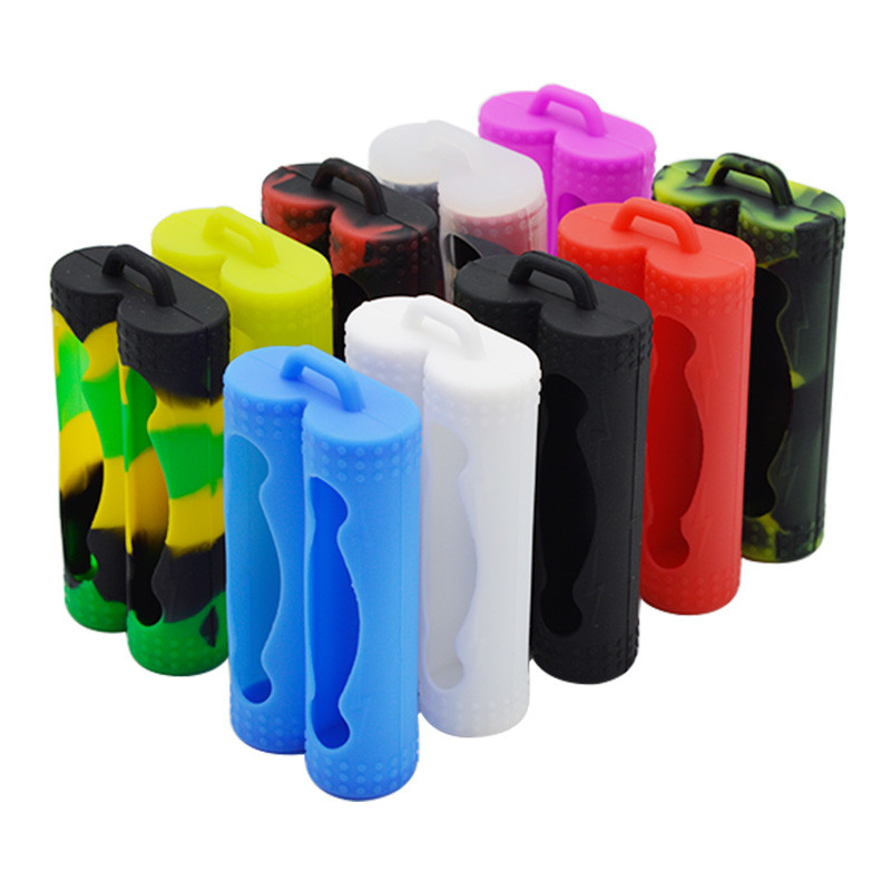 Dwie pokrywy baterii Ochronna obudowa E Liquid Vape Pod Kolorowa bateria silikonowa 18650