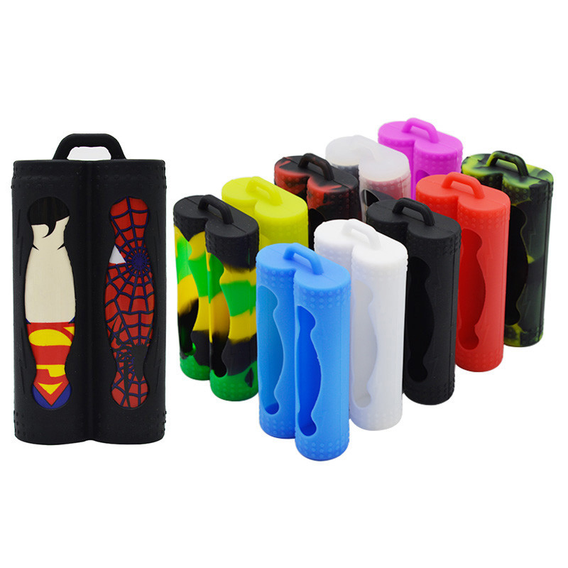 Dwie pokrywy baterii Ochronna obudowa E Liquid Vape Pod Kolorowa bateria silikonowa 18650